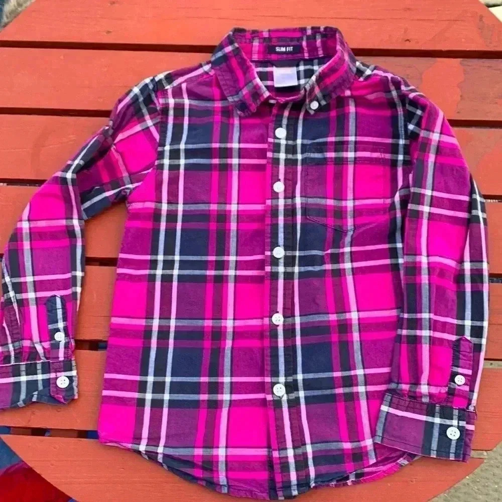 Gymboree 100% cotton, button down, plaid shirt